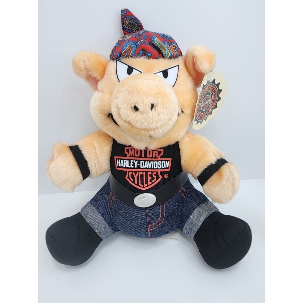 Vintage‎ 1997 Harley Davidson Pig Stuffed Animal Plush Motorcycle Collectibles